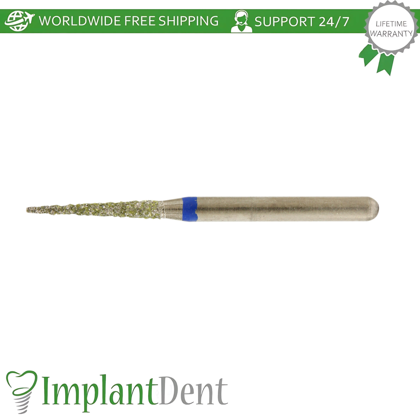 FG Diamond Burs 10pc High Speed Thin NeedIe Cone Head Handpiece Stainless Steel