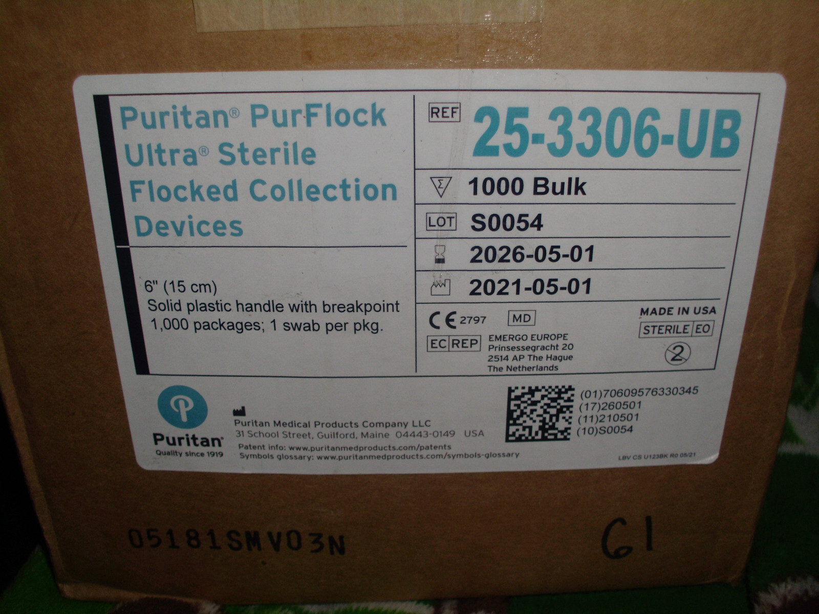 1000 Count Puritan 25-3306-UB PurFlock Ultra Flocked 6″ Inch Collection Swab