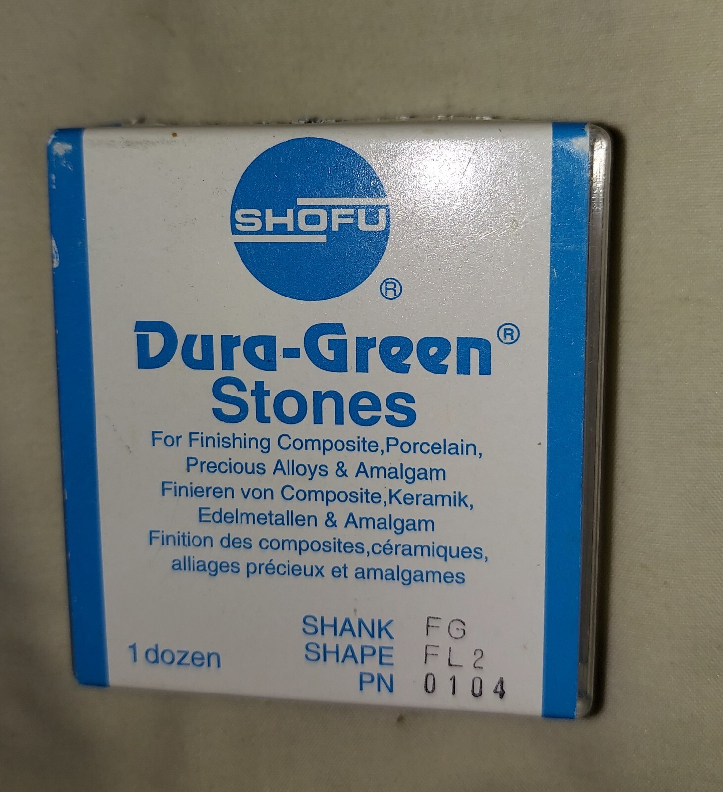 SHOFU DURA-GREEN CONCAVE STONES, HIGH QUALITY Dozen 12