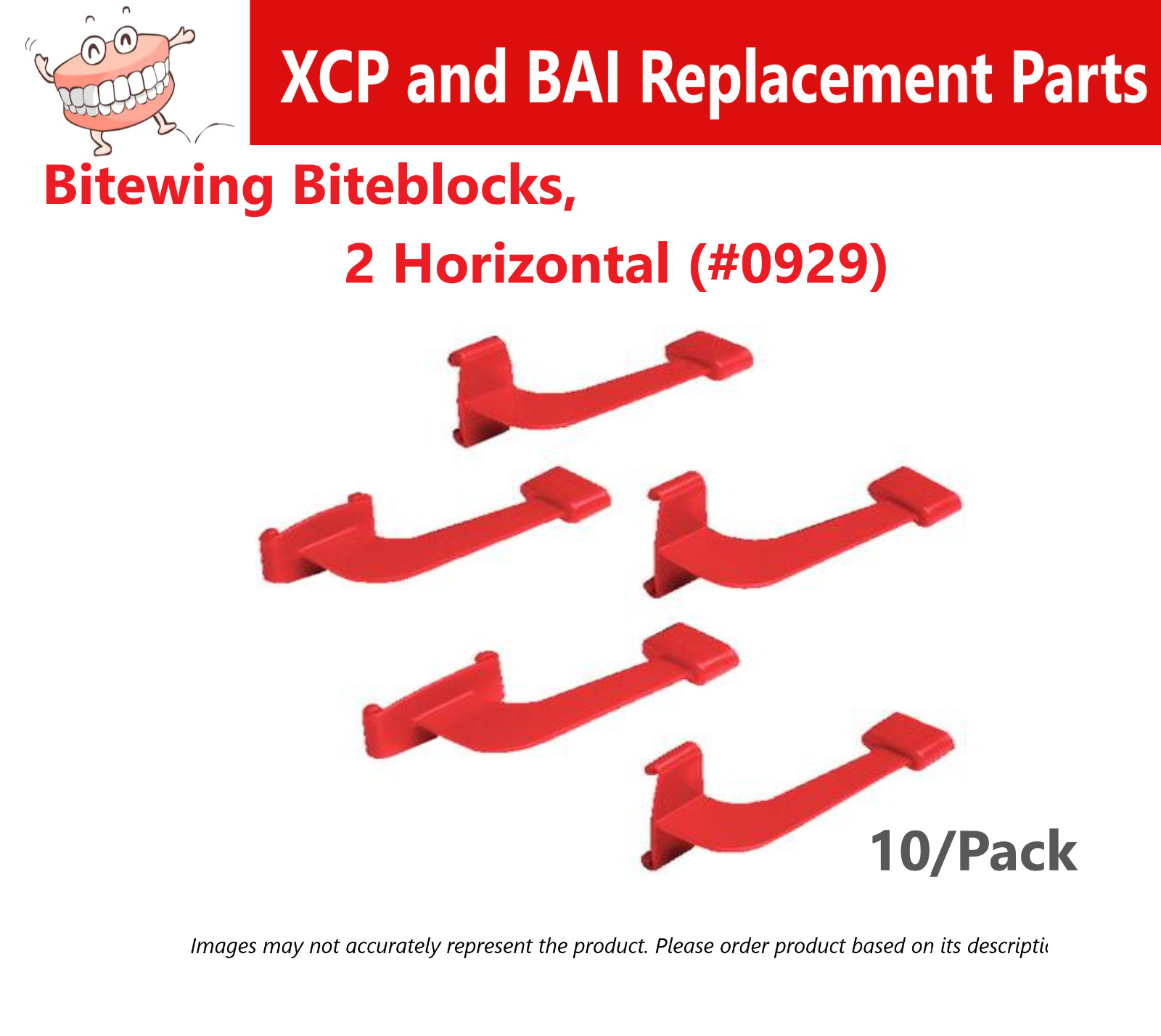 Dental XCP & BAI Bitewing Biteblocks, Red – XCP Rinn -2 Horizonal 10/Pk #0929