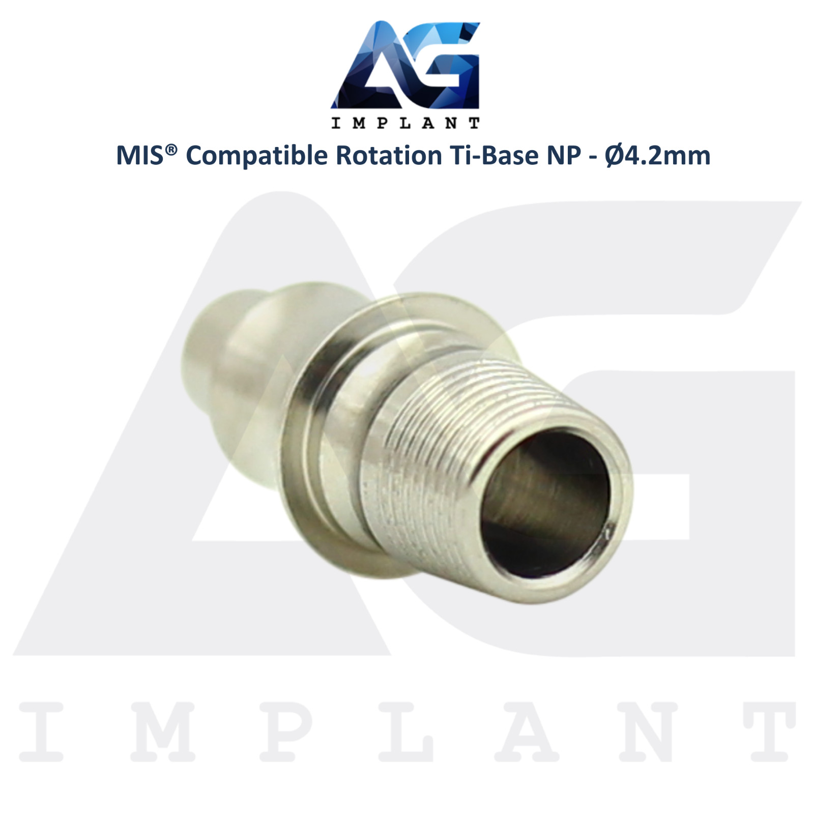 x10 Dental Ti-Base Rotation Ø4.2mm NP Compatible with MIS® Int Hex System 2.10mm