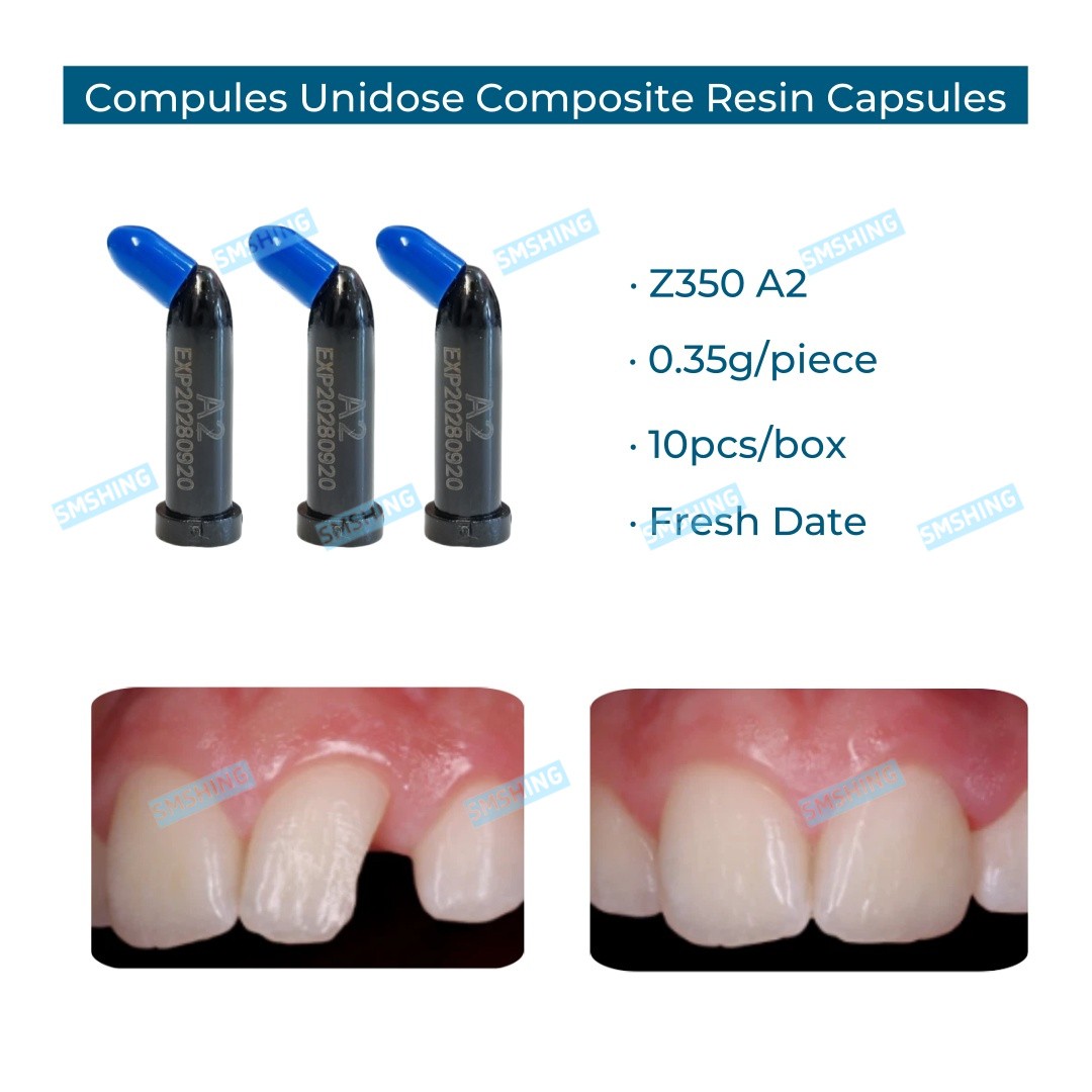 Dental Compules Unidose Composite Resin Capsules Light Cure 0.35g Z350 A2 Nano