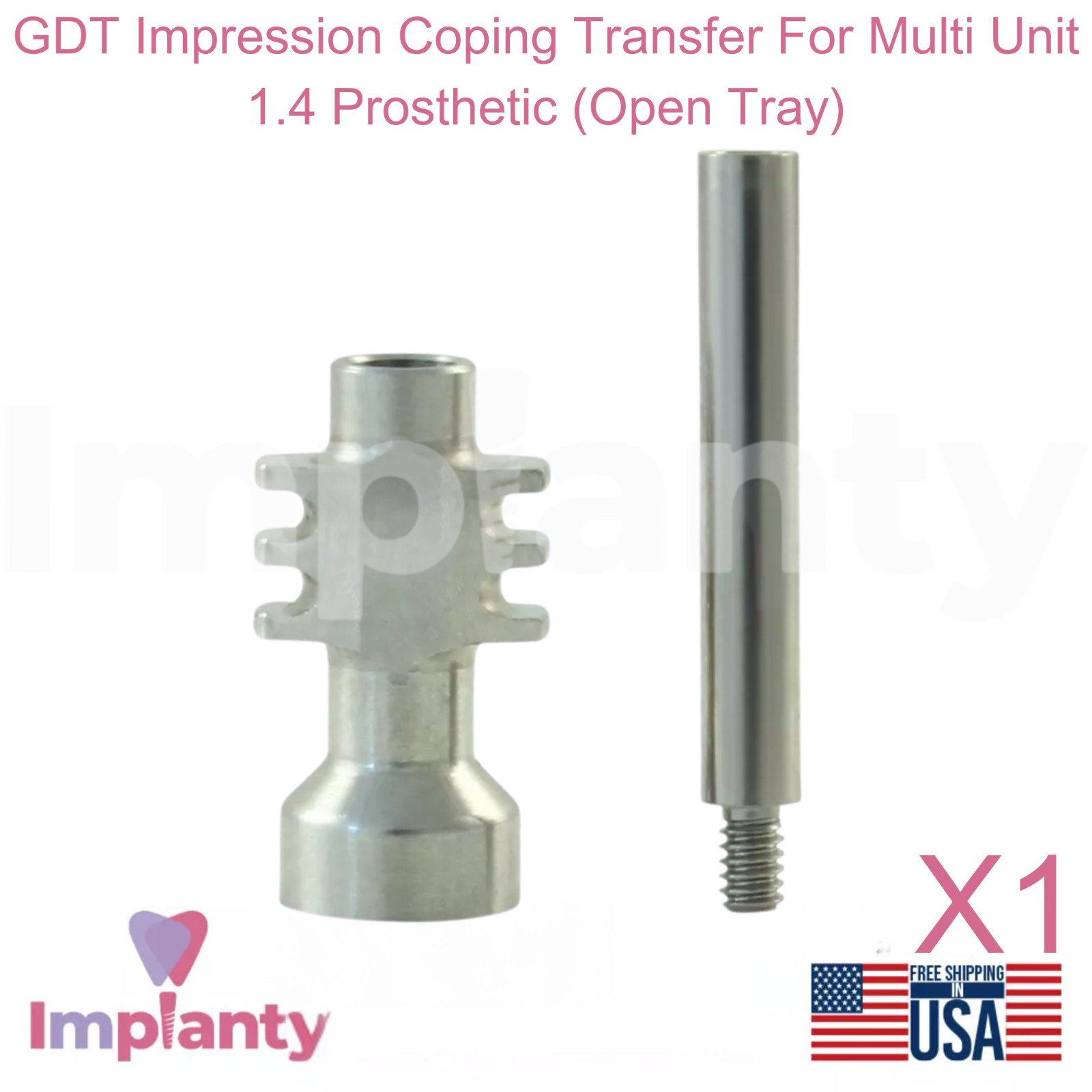 GDT Impression Coping Transfer For Multi Unit 1.4 Prosthetic (Open Tray)