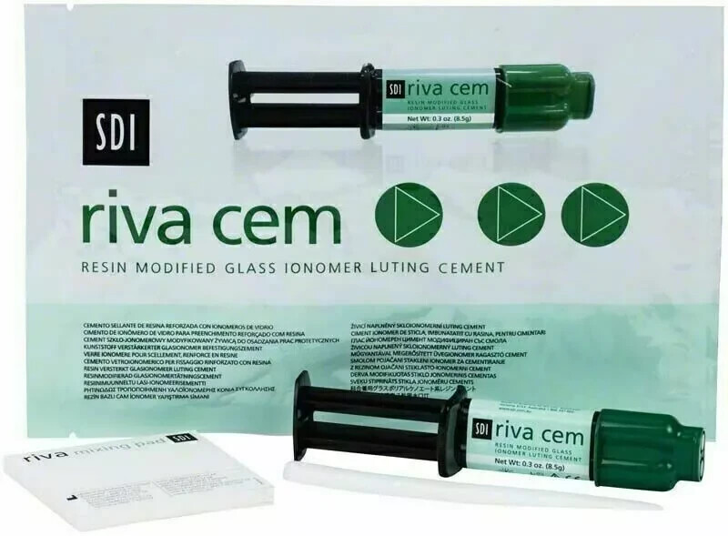 SDI Dental RIVA CEM Self Cure Resin Modified GIC Luting Cement 8.5g Syringe
