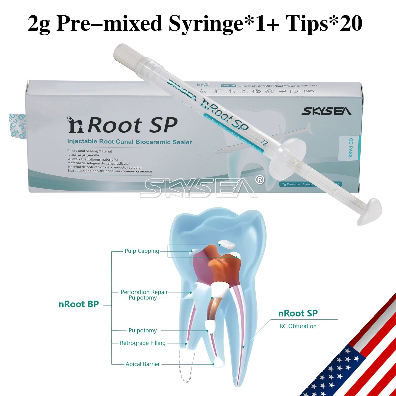 nRoot SP Dental Bioceramic Root Canal Sealing Composite Fill Material 2 g/pcs