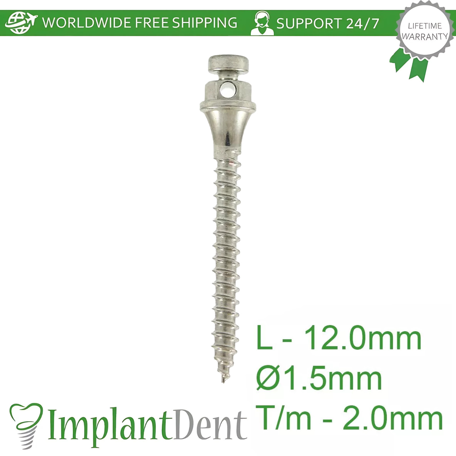 1x Dental Mini-Screw Temp Anchorage Self Drilling Titanium TADs 1.5mm