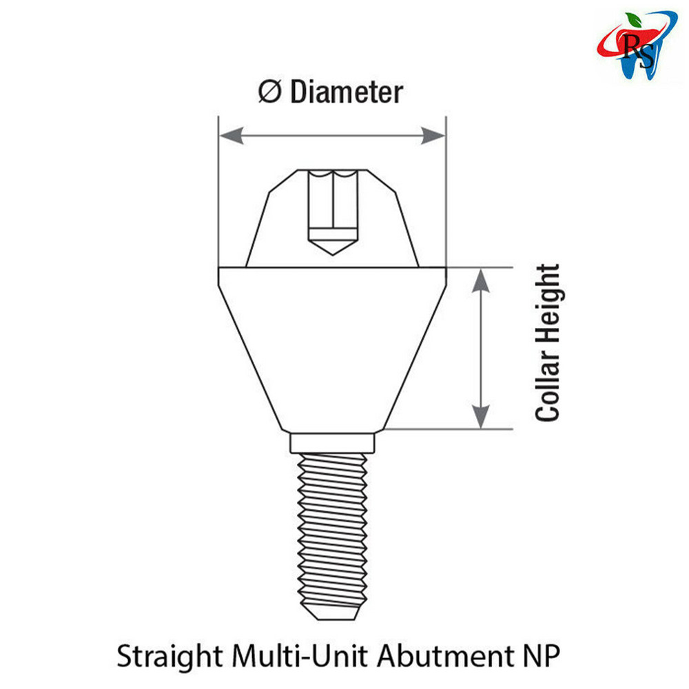 10 Prosthetic Straight Multi Unit 1.6 NP Conical Connection 2.25 Dental Titanium