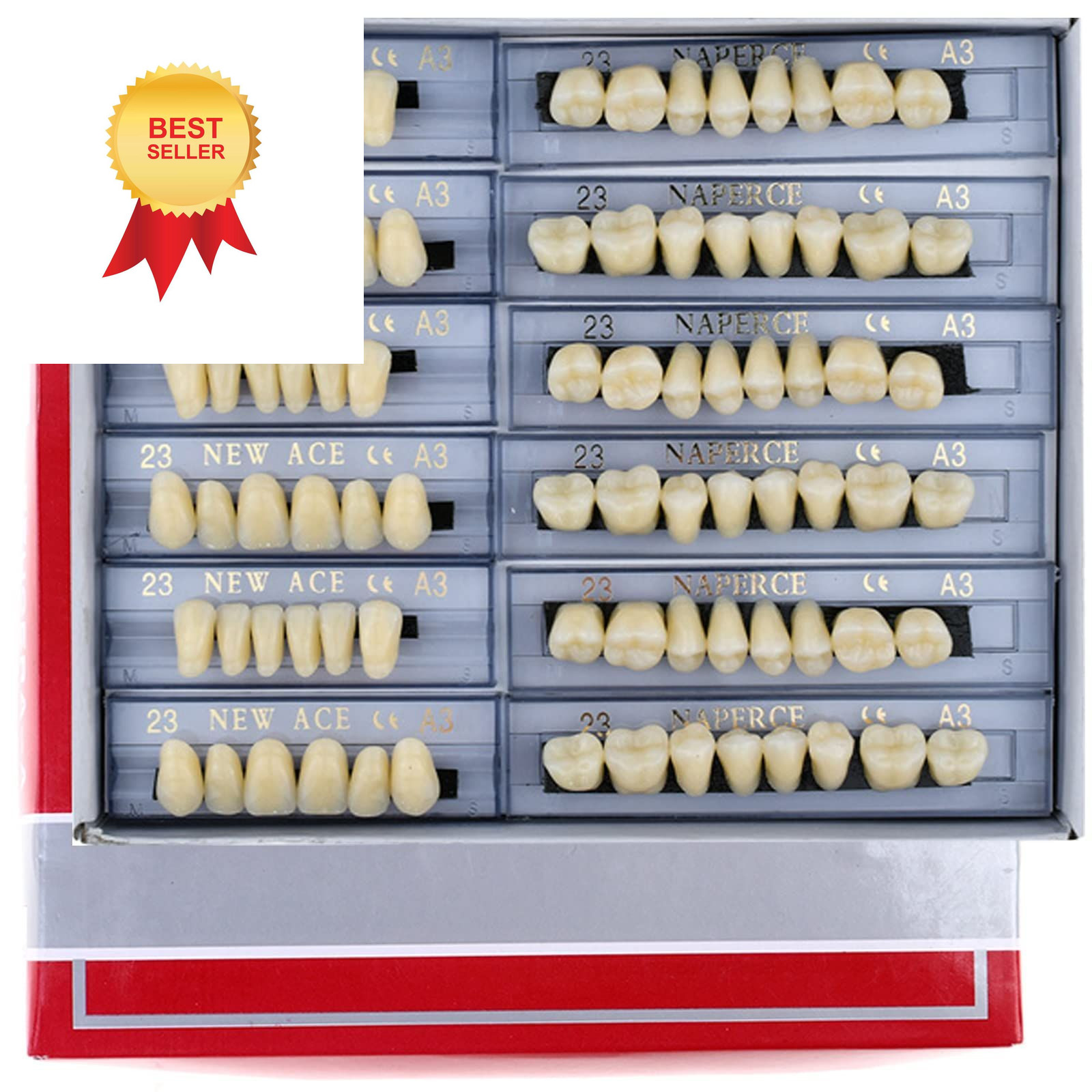 168 Pieces False Teeth Dental Complete Acrylic Resin Denture Teeth, 6 Sets…