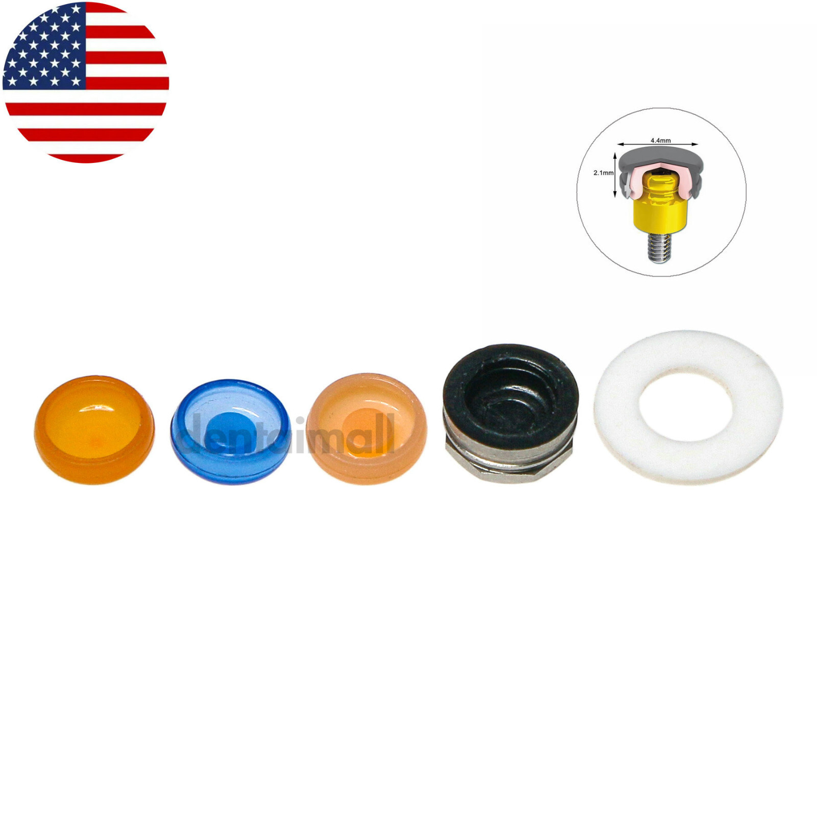 US Universal Dental Locator Retention Caps Insertion Extraction Remove Core Tool