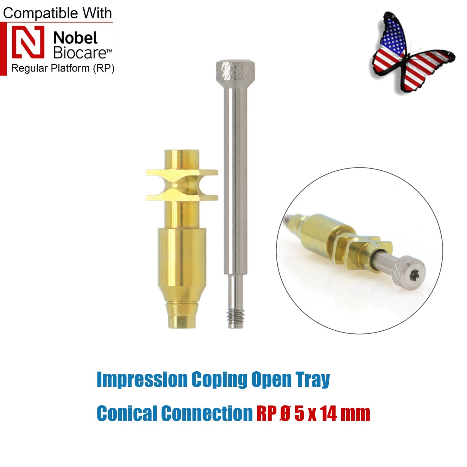 US For NobelActive Replace Internal Conical Open Tray Pick-Up Impression Coping