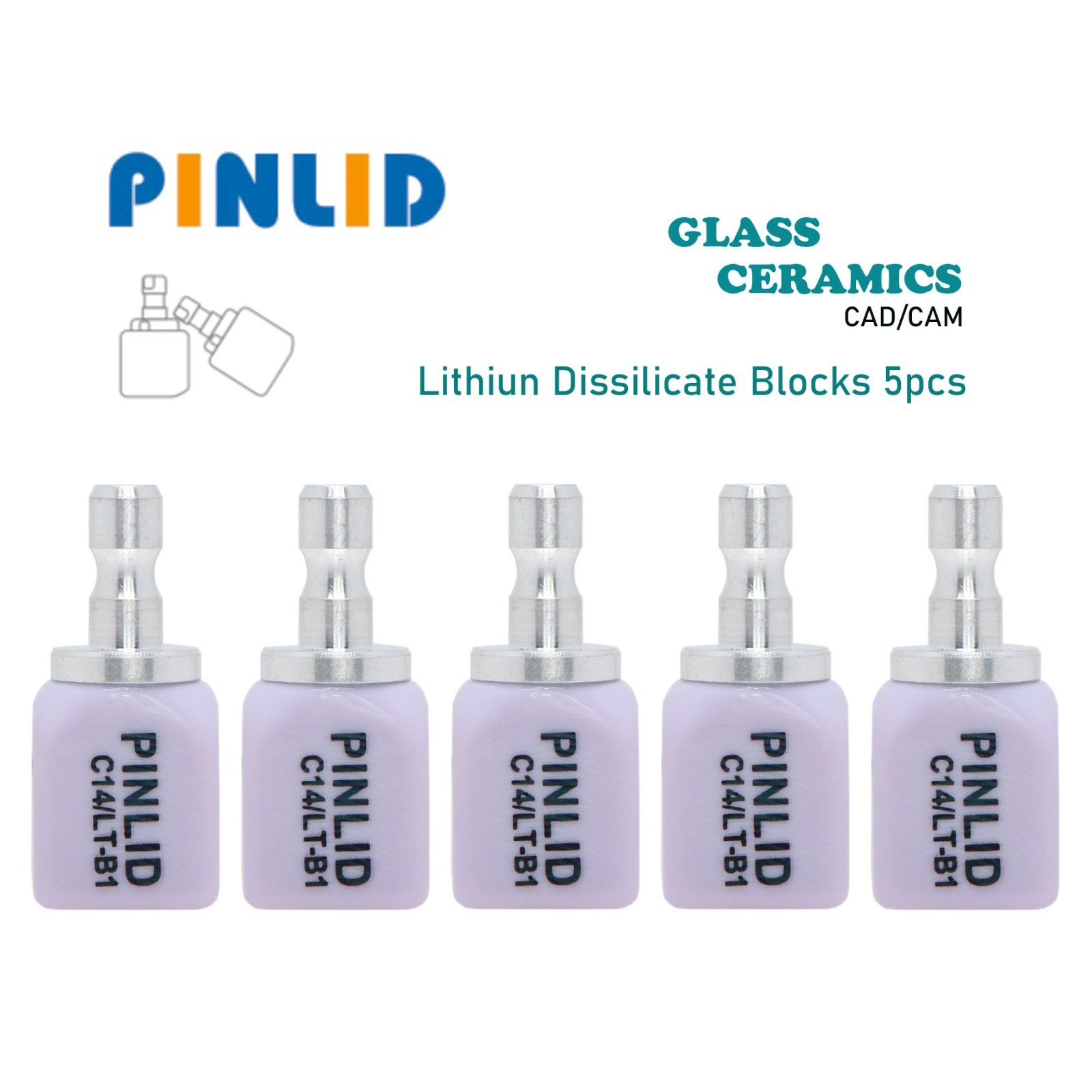 US Dental Emax Lithium Disilicate Glass Ceramic Blocks C14 LT CEREC CAD/CAM