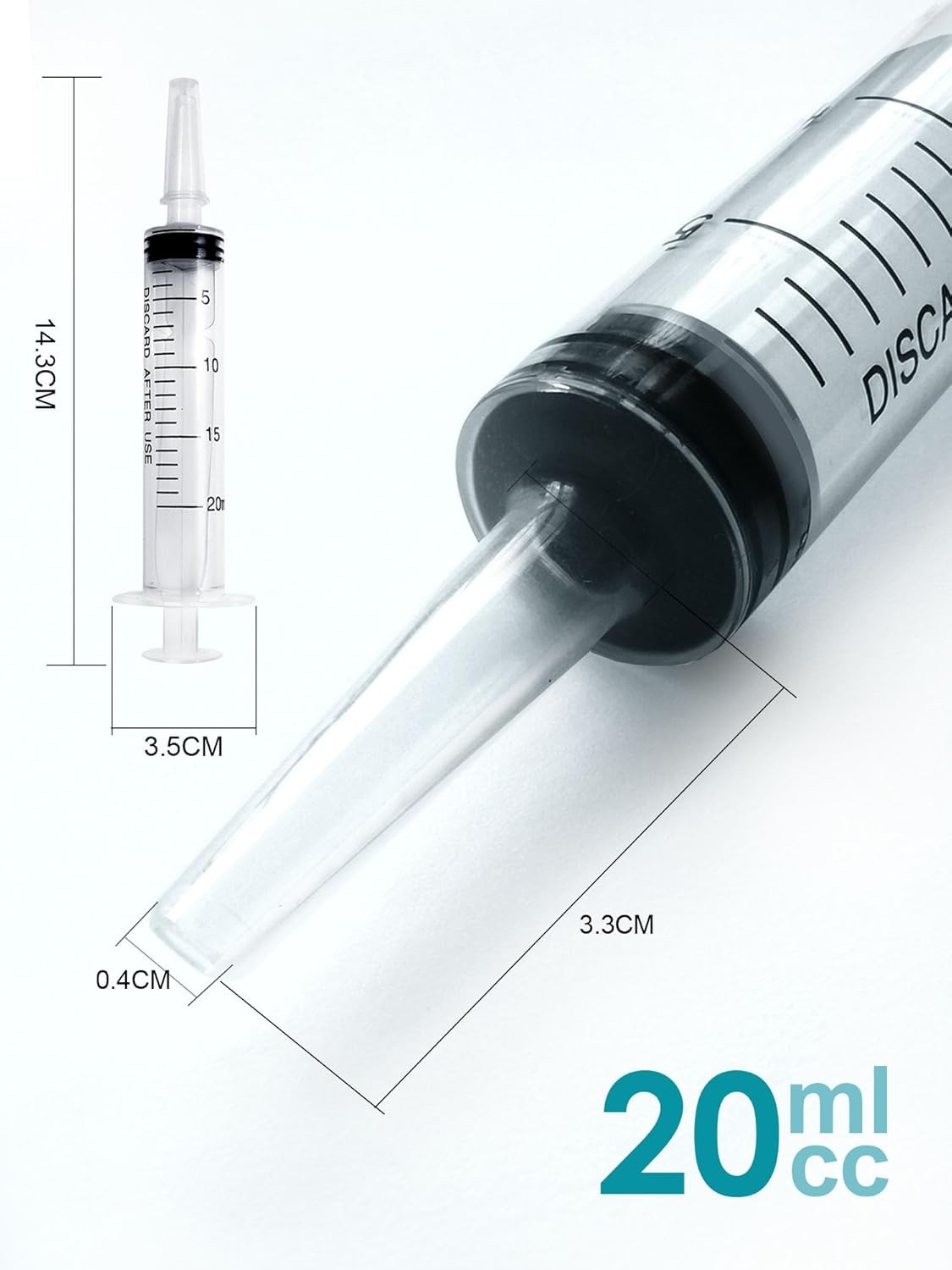20ml Plastic Syringe 5 Pack, Measuring Tools, Oral, Scientific