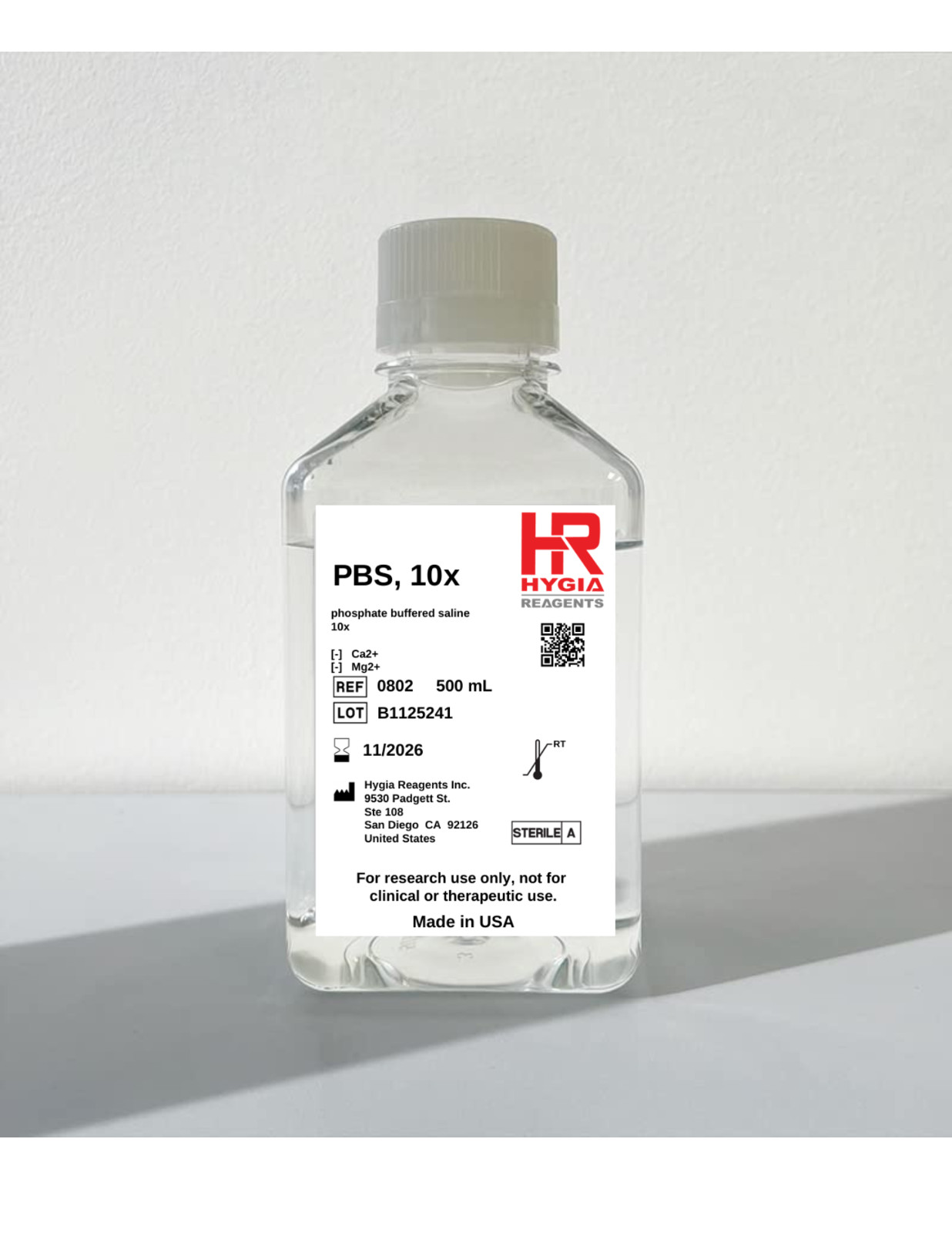 Phosphate buffered saline (PBS) 500 ml, 12/CASE