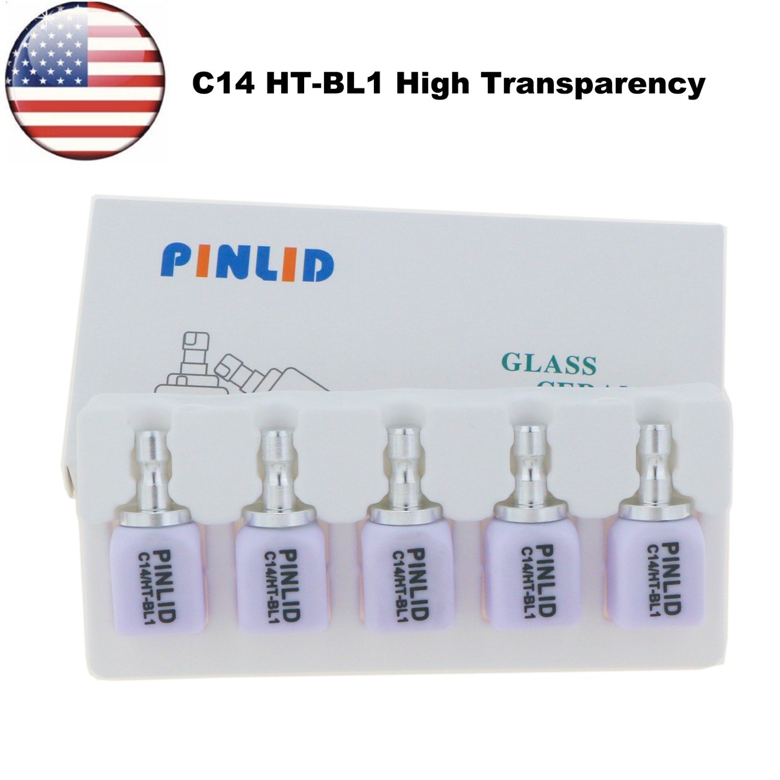 US C14 HT Dental Glass Ceramic Lithium Disilicate Blocks CEREC CAD CAM Block