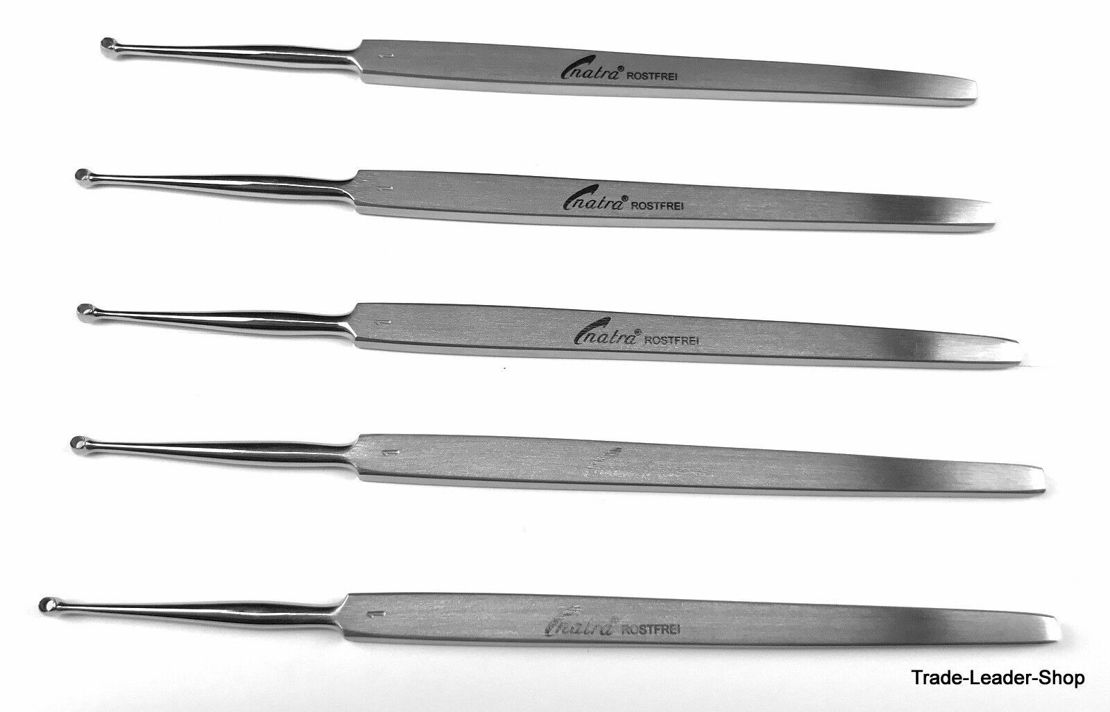 5x FOX Lupus Curette 14 cm 1 mm skin dermatology foot care pedicure NATRA