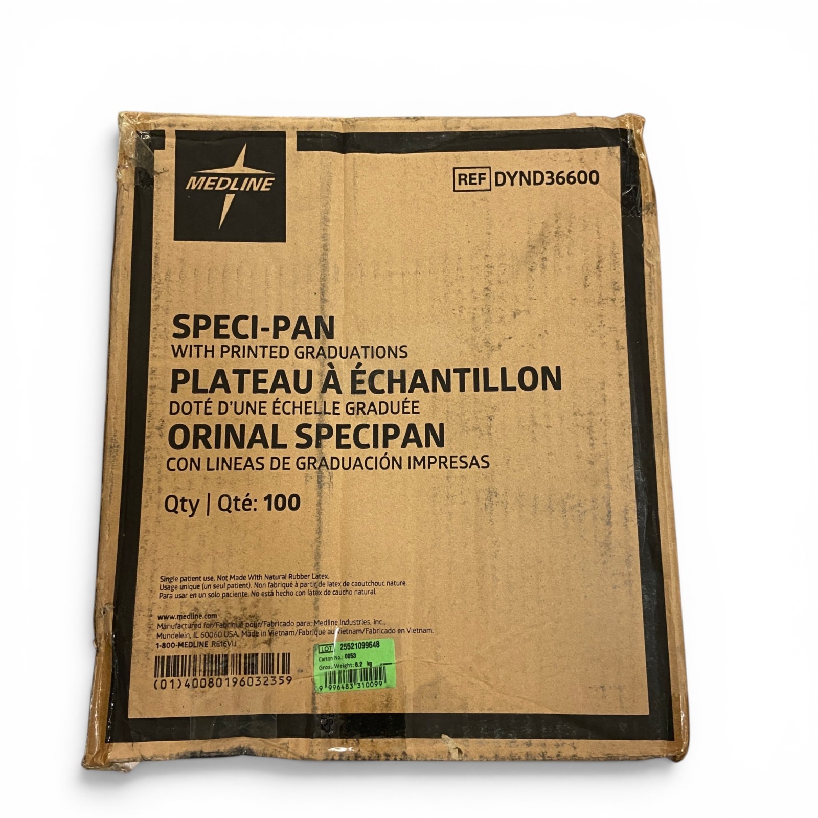 Medline DYND36600 Specimen Collector Pan 900 mL 30 oz, Box of 100