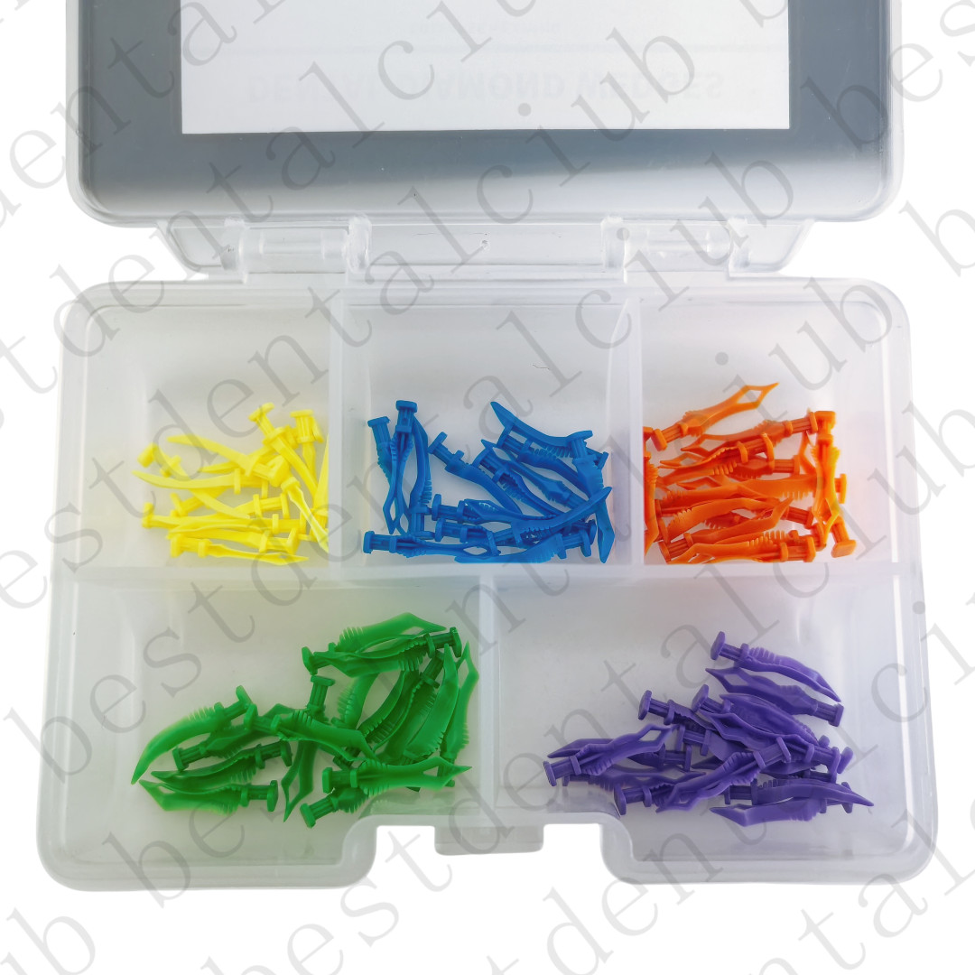 80pcs Dental Diamond Wedges Plastic Fixing Diastema Adaptive Interdental Wedge