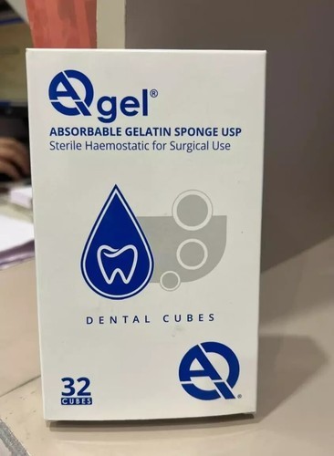 5 X AQGEL Absorbable Gelatin USP Sterile 32 Sponge 10x10x10mm Free II Ship
