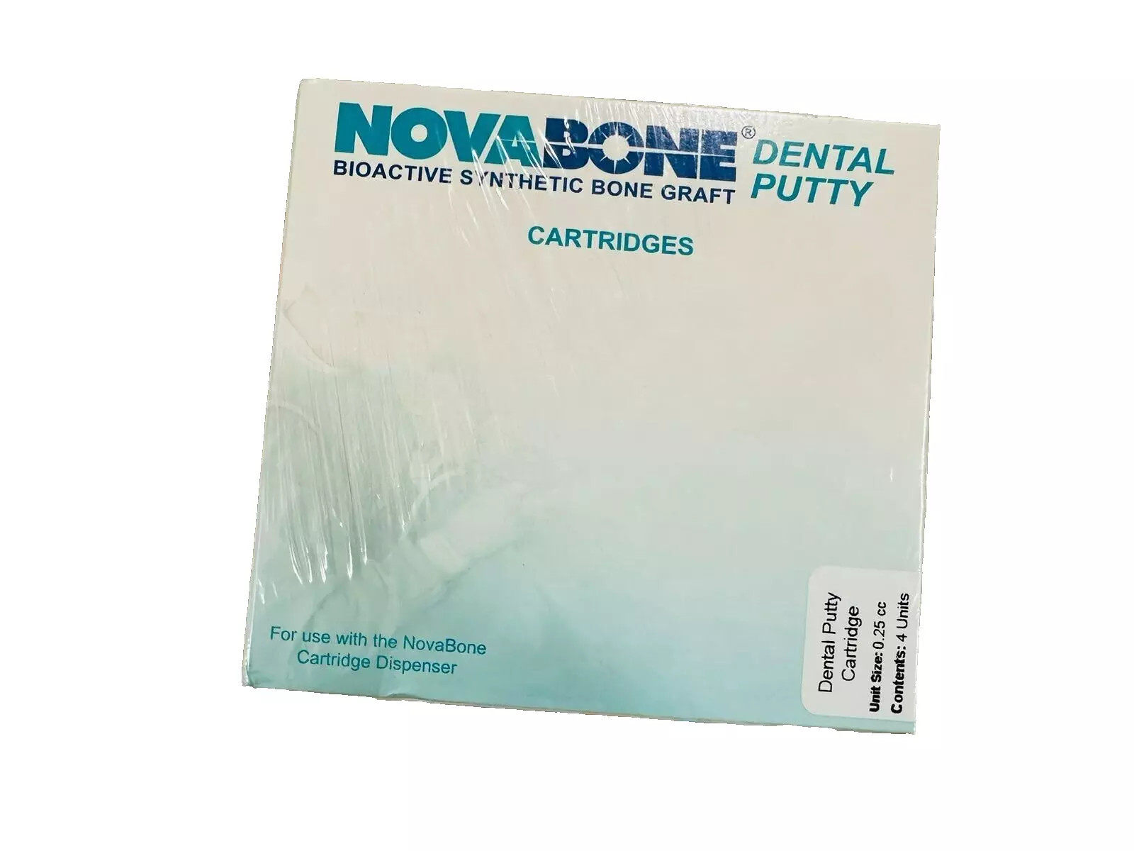 New Dental Novabone Putty Bioactive Synthetic bone graft 1 Cartridges .25 cc X 4