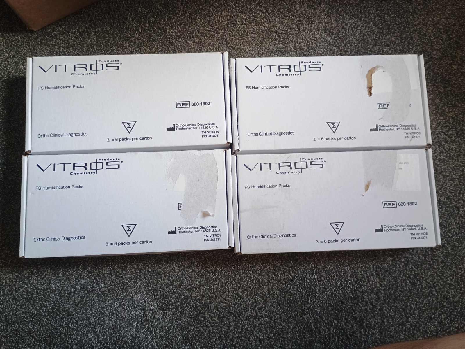 Vitros Products FS Humidification Packs Ref 680 1892 24 Pack 4 Boxes