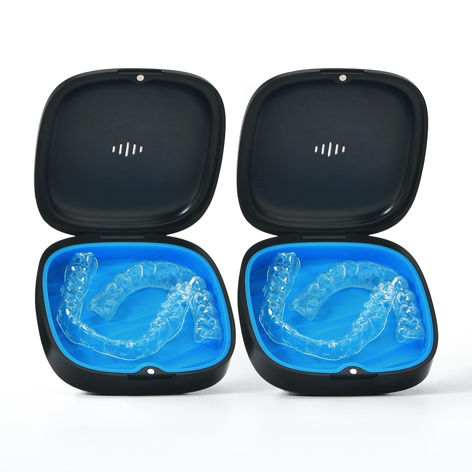 Gaboolo 2 Pack Retainer Case Slim 3.46×3.46×1.14 Inch, 2Pack Black Blue