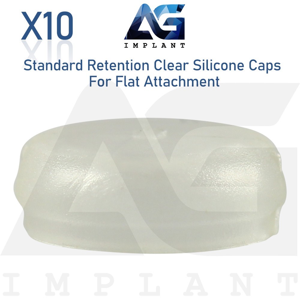 10 Clear Standard Silicone Caps Flat Overdenture Attachment 1800g Prosthetic