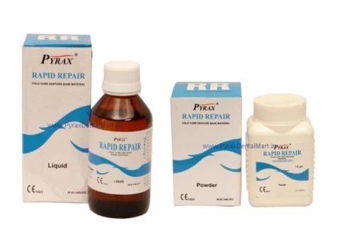 Dental Rapid Repair Self Cure Liquid 100ml & Powder 100gm (Pink) Same as Picture