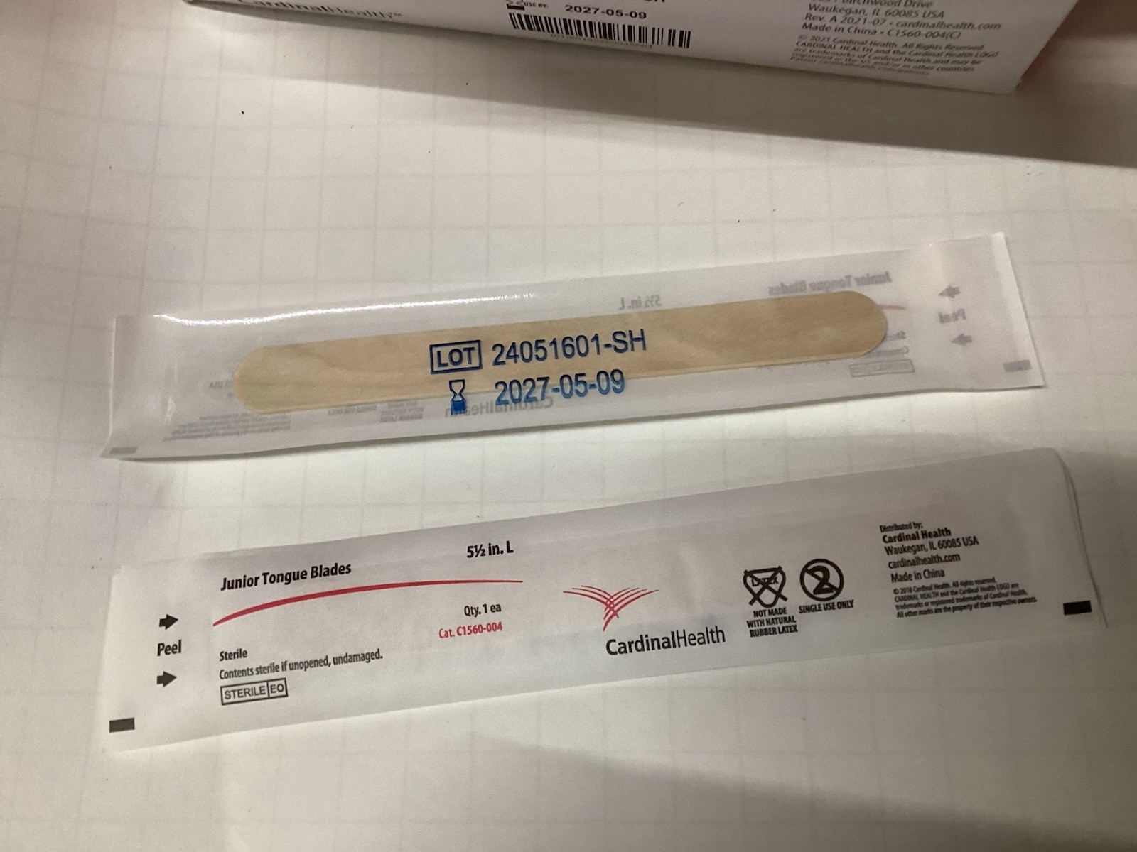 Cardinal Health C1560-006 Tongue Depressors Exp. 05-2027 #(5B04)