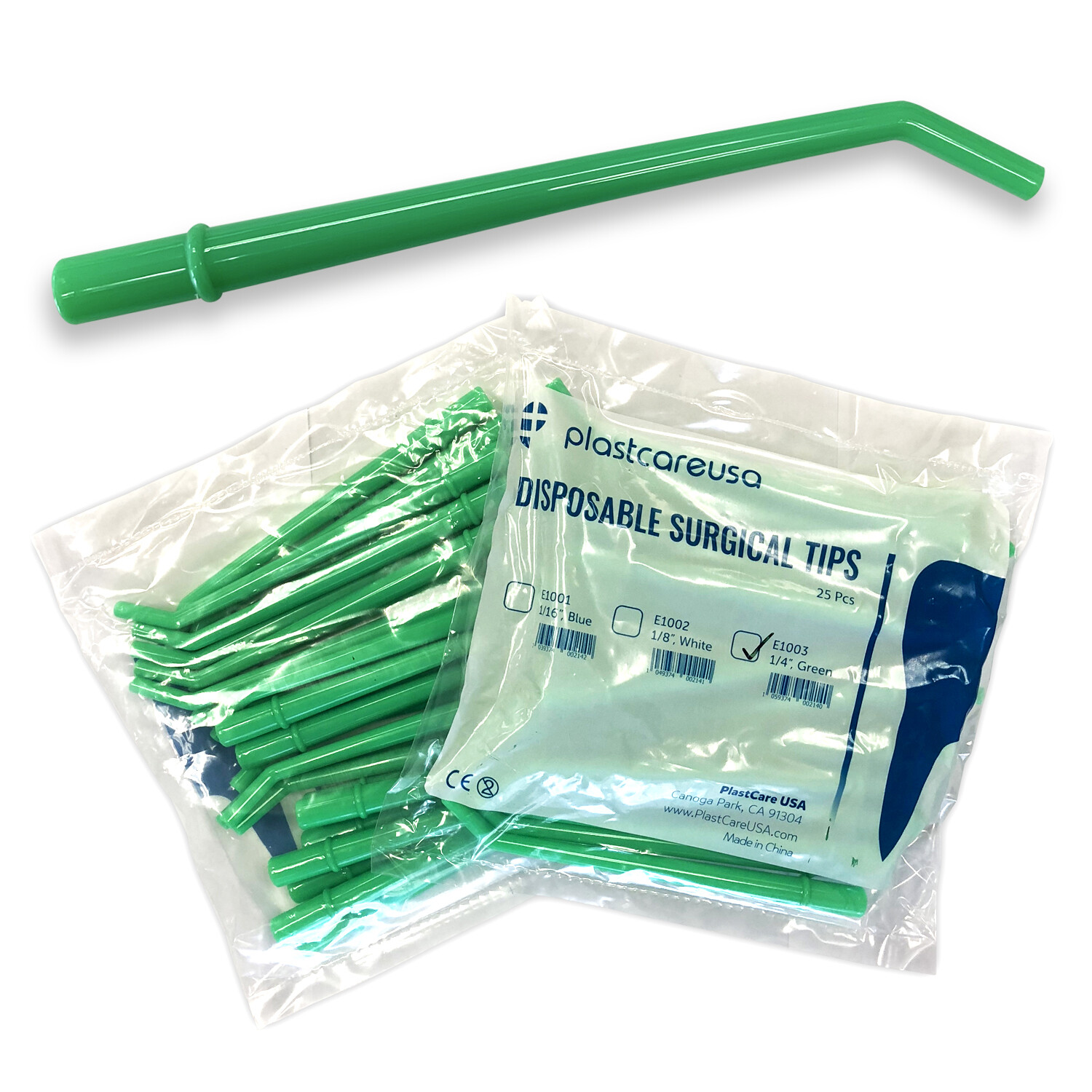 150 Dental Surgical Aspirator Tips Suction Evacuation Green 1/4″ (6 Bags of 25)