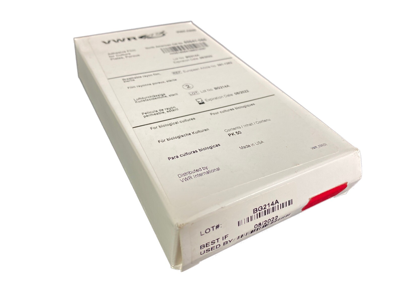 VWR 139.7µm Thick Rayon Adhesive Film For Culture Plates 60941-086 (50/cs)