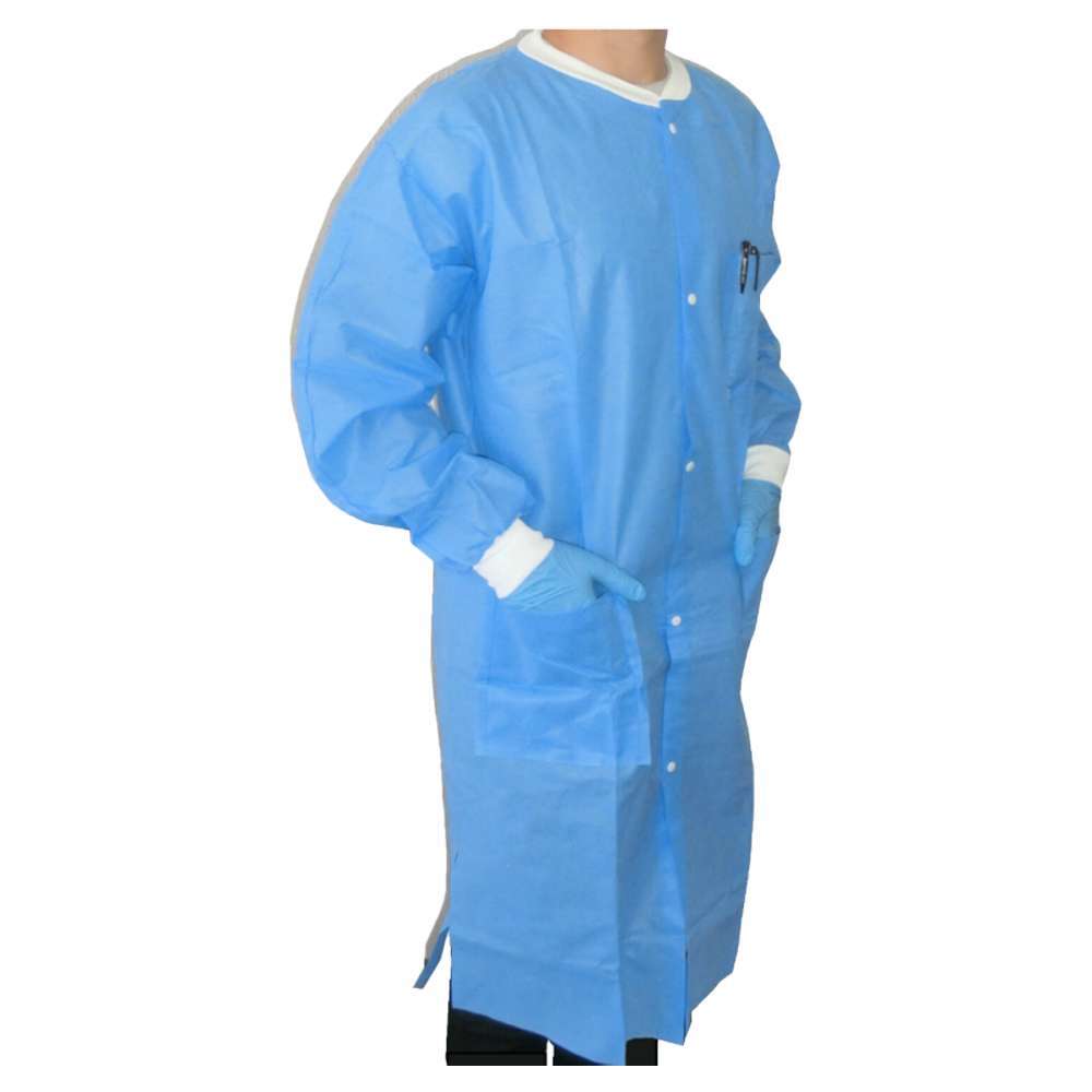 VastMed Disposable Lab Coat, SMS 50g X-Large, BLUE, 50/Cs