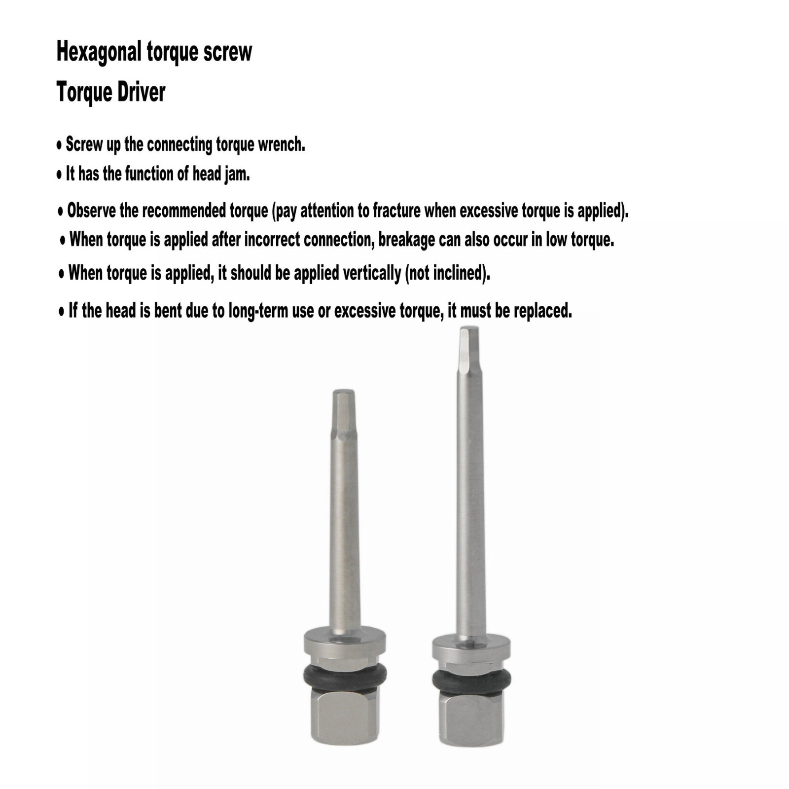 Implant Dental Hex 1.2mm Torque Drivers 15mm 20mm For Hiossen Osstem
