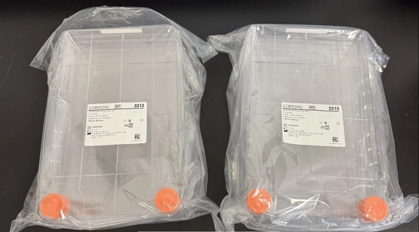 (1/Pk) CORNING CellStack Polystyrene 5-Chamber w/Vent Caps 3313 STERILE NEW
