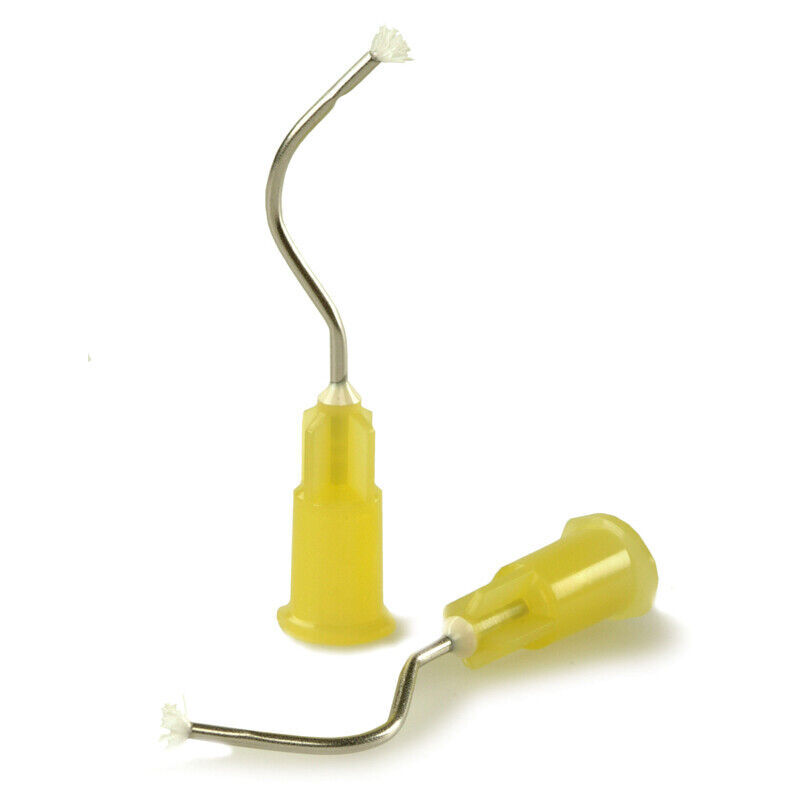 PacDent Dental IFlo™ Delivery Prebent 19ga Tips Metal Infusor with brush end