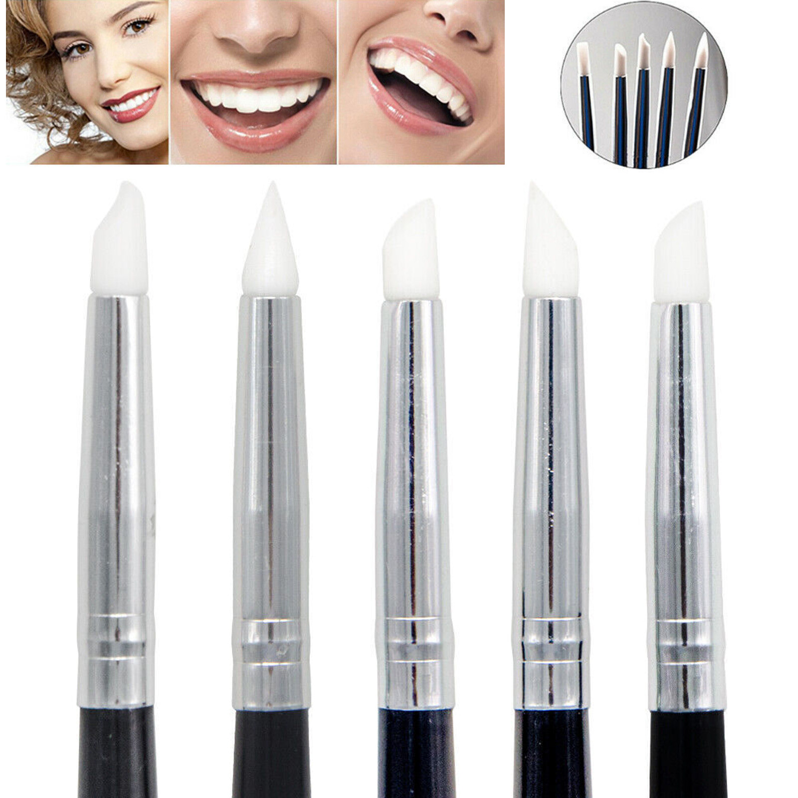 Dental Composite Resin Veneer Cement Porcelain Brushes Silicone Brush Pen 3 Size
