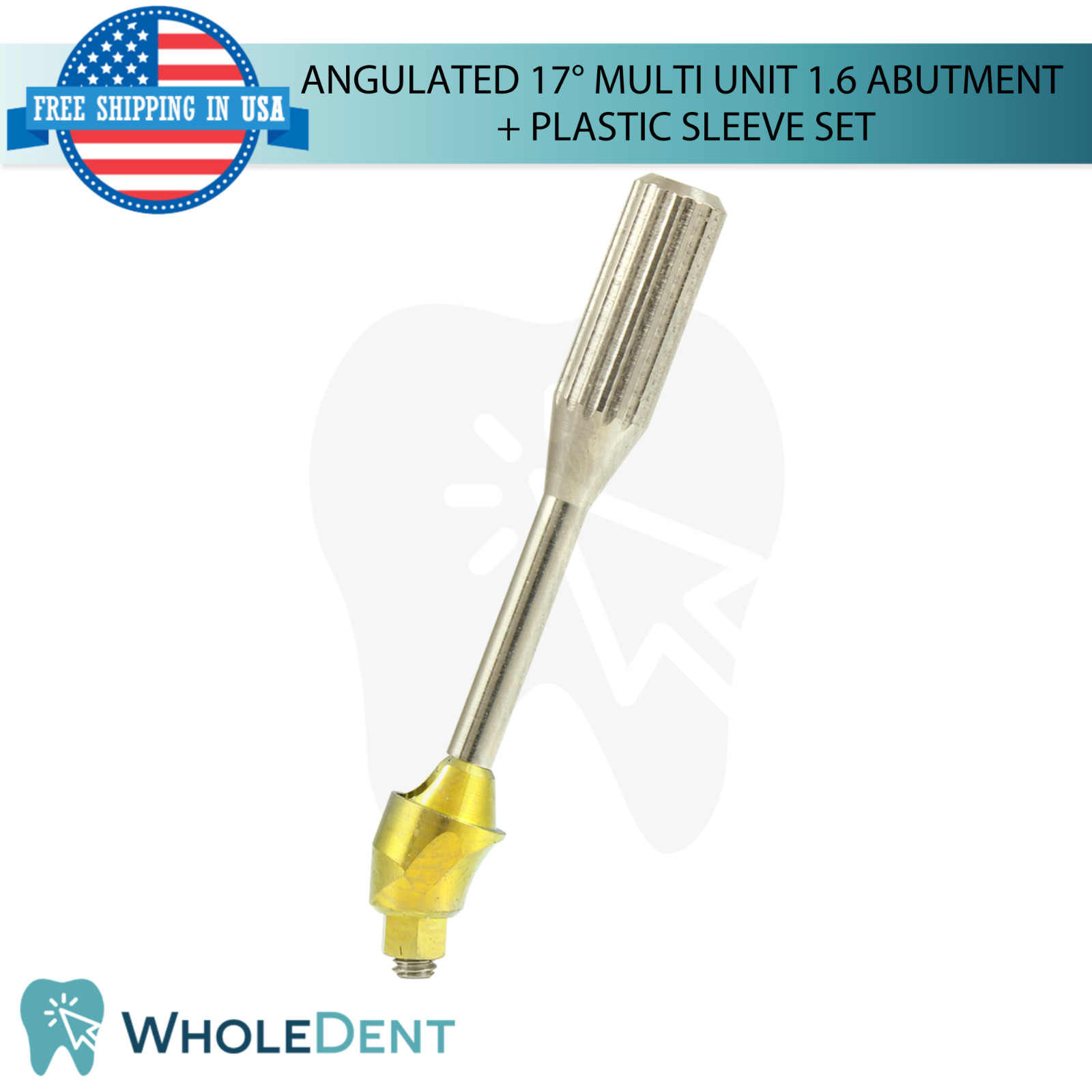 10x Dental Angulated 17° Prosthetic Multi Unit 1.6mm Plastic Sleeve Set Int Hex