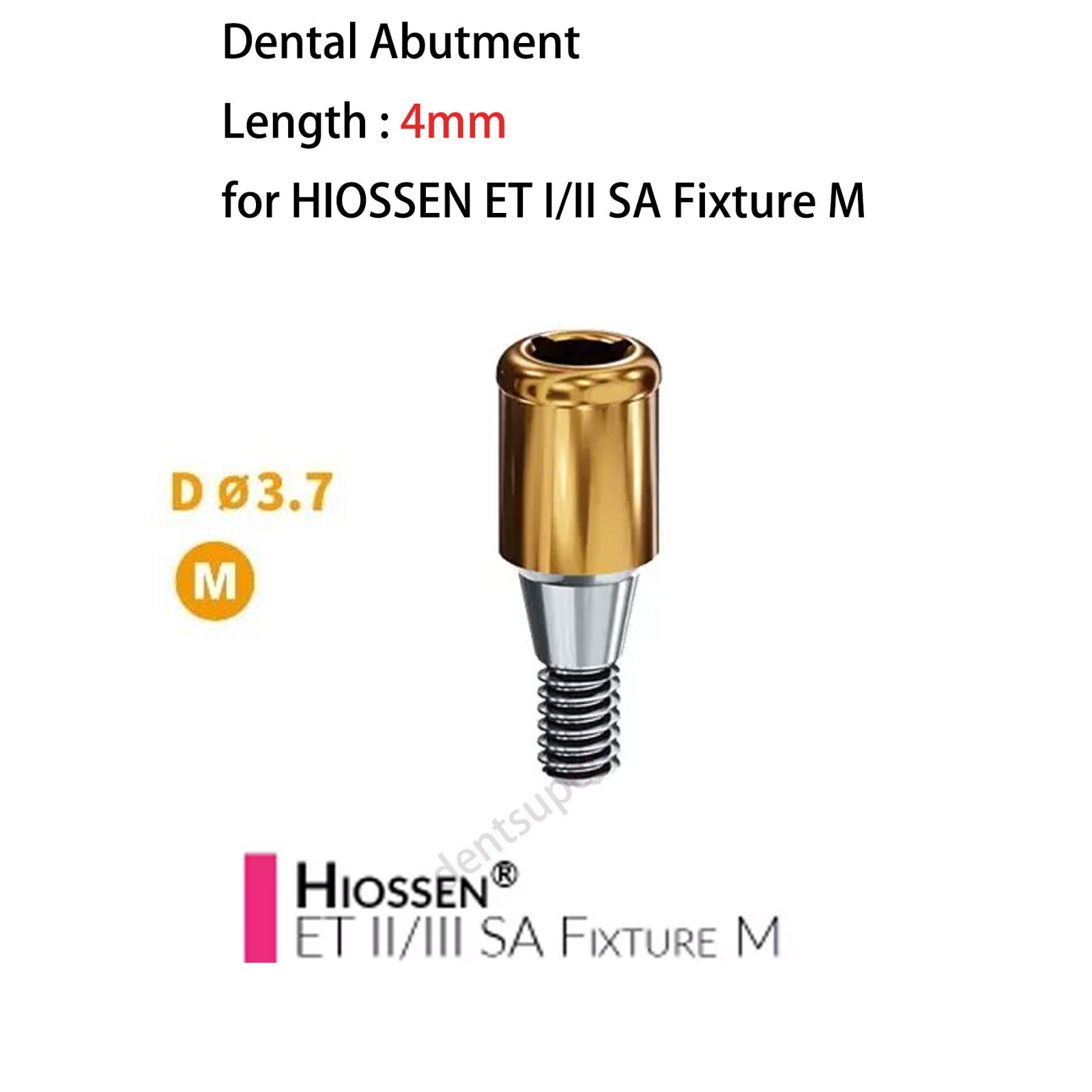 1PC Overdenture Dental Abutment Flat AH=1-6 mm attachment Hiossen Mini conical