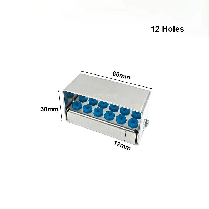 Dental Scaler Tip Holder Burs Stand Holder Block Case Steel Box Storage 6/30Hole