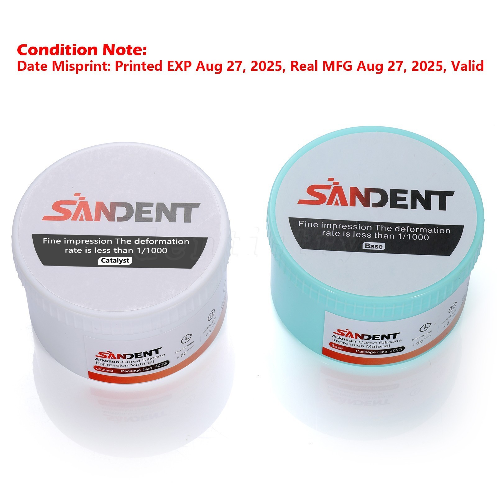 Dental Putty Fast Set PVS VPS Impression Material Silicon Hydrophilic 2x 400g US