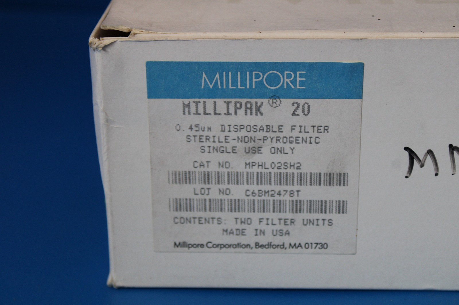 2 pcs Millipore Millipak 20 Filter MPGL06SH2, 0.45um Micron NEW in BOX