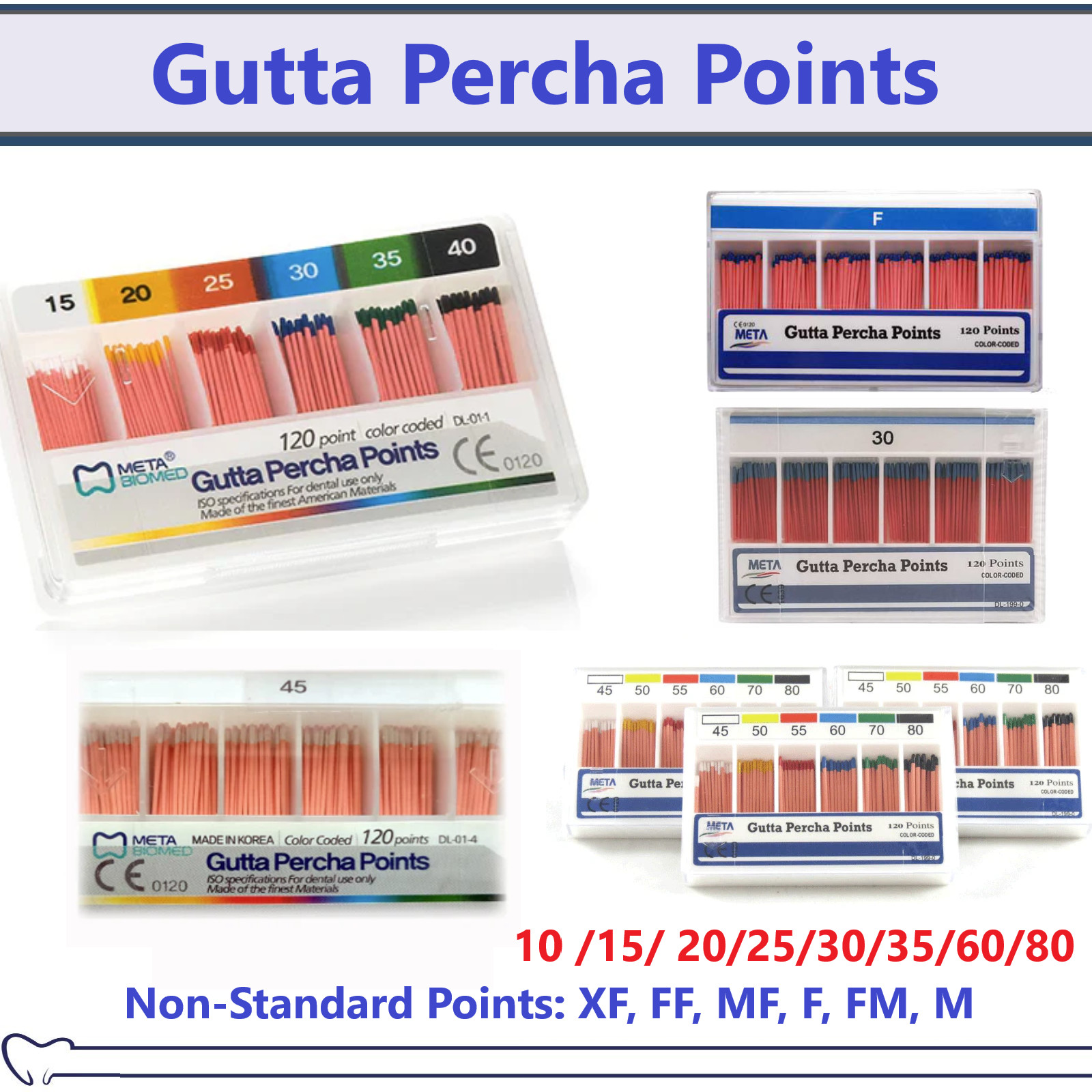 ENDO Gutta Percha Paper Points Taper .04 or .06, All Sizes #15 20 25 35 40 45 50
