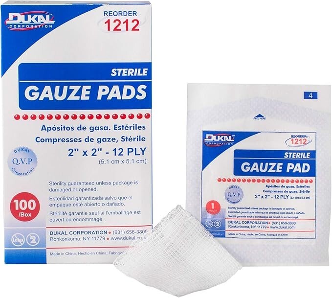 Dukal Woven Gauze Pads 2″ x 2″. Pack of 100 12-ply 100 Count (Pack 1)