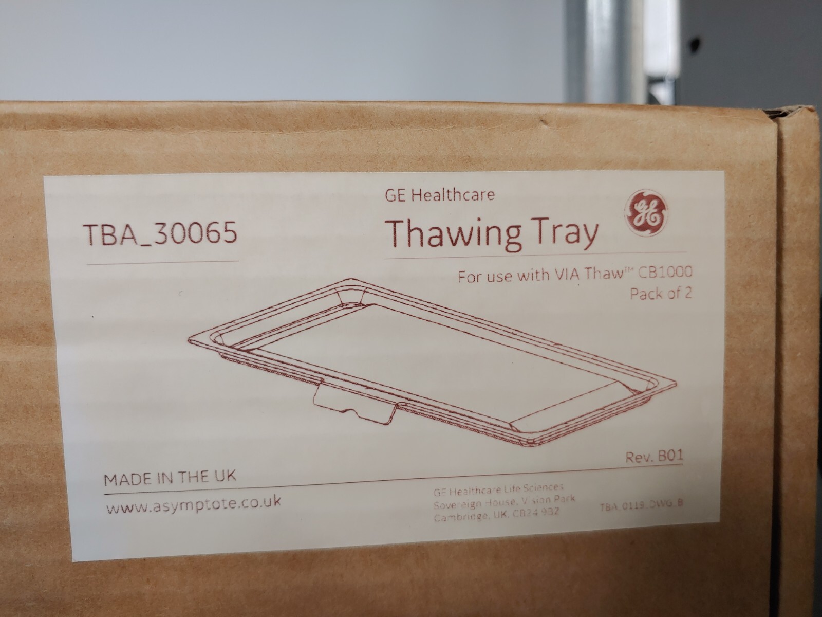 GE HEALTHCARE CYTIVA TBA 30065 Pack of 2 Thawing Trays