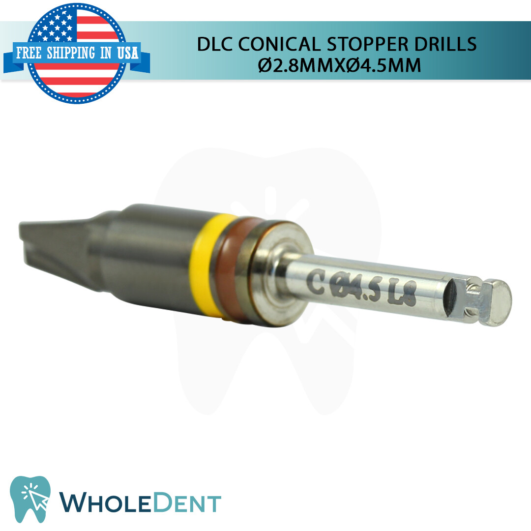 DLC Conical Integral Stopper Drill Ø2.8XØ4.5 Dental Im plant Tool Instrument