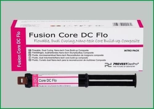 Dental FUSION CORE DC Flo Core Build-Up Material 9gm Automix Syringe
