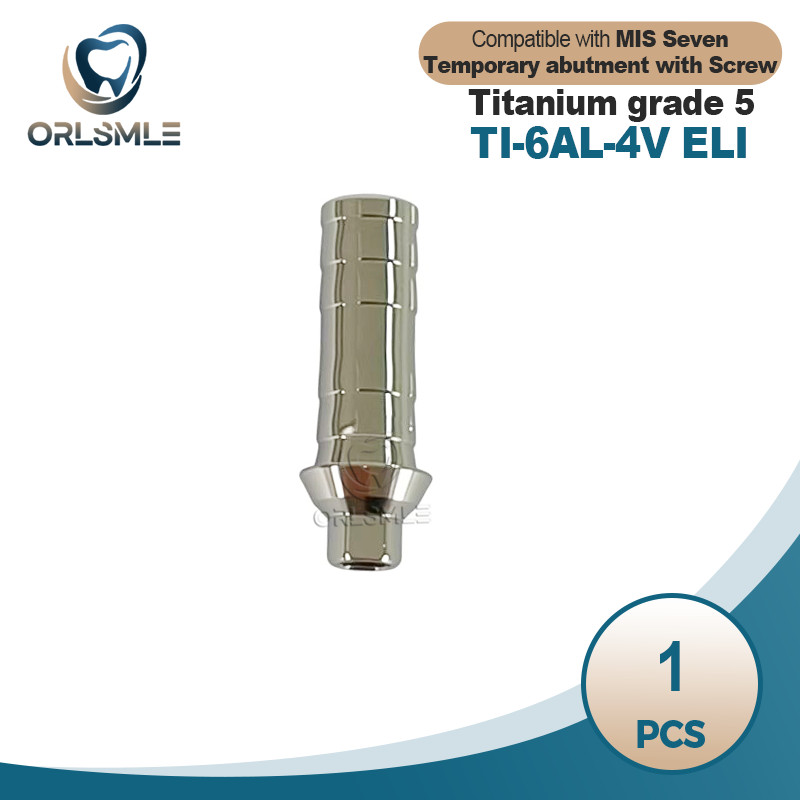 1 pcs Temporary Titanium abutment with Screw fit to MIS Seven platform D4.8