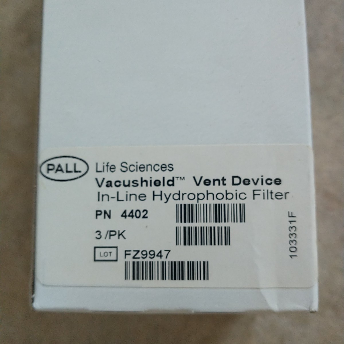 3 PACK Pall Corporation 4402 Vacushield Vent Device PTFE Filter 50 mm Hose Barb