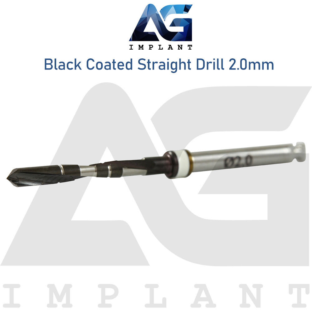 DNT² Black Coated Straight Drill External Irrig ation Surg ical Dental