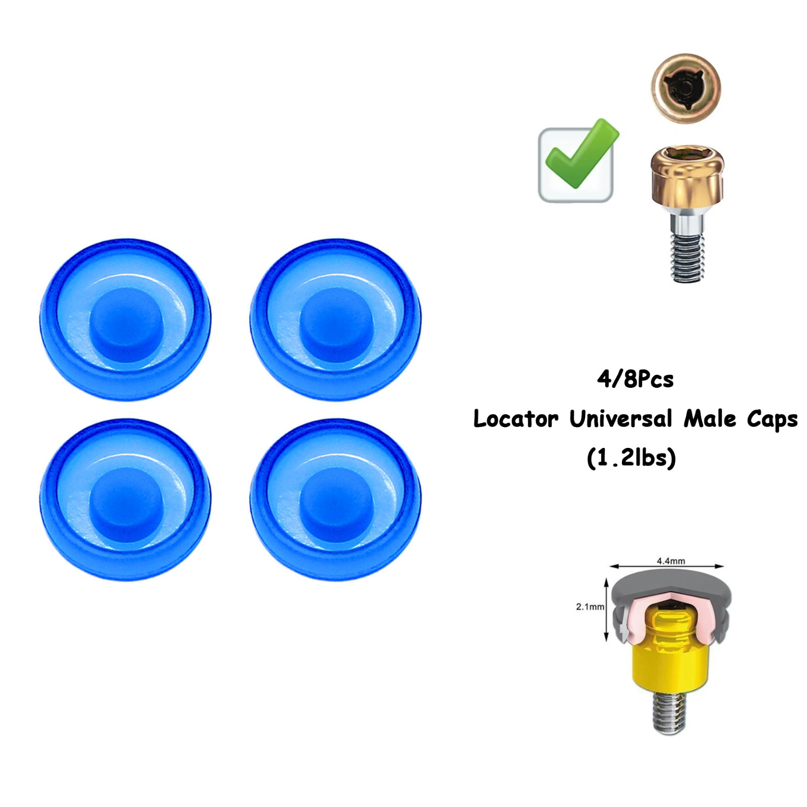US Universal Dental Implant Retention Cap Insertion Extraction Locator Core Tool