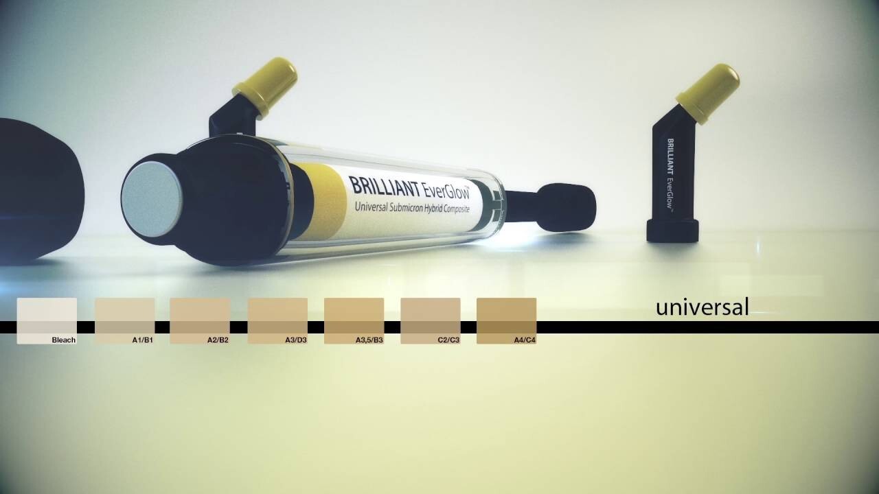 Coltene Whaledent Brilliant EverGlow Universal Composite Optimal Thixotropy.